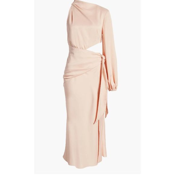 NWT Misha Collection x Revolve Maryan Dress in Pink Rose Cloud Cut Out Faux Wrap - Picture 6 of 14